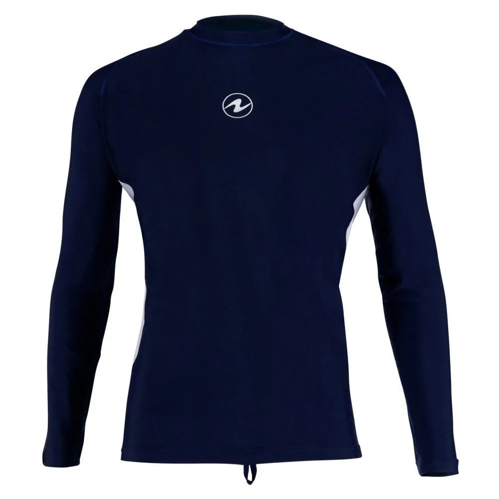 Aqua Lung Rashguard Men's Long Sleeve Loose Fit Navy Blue/White SML
