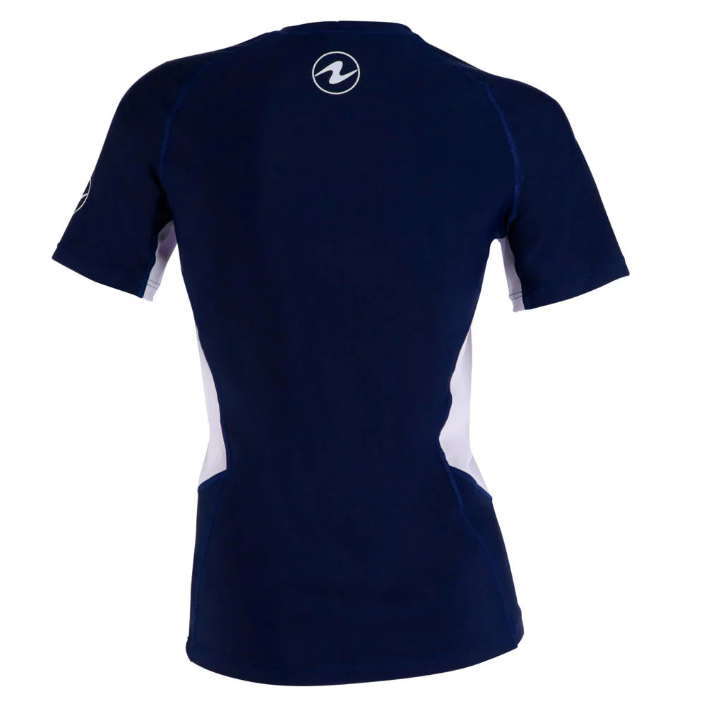Aqualung loose Fit Womans Short Sleeve Rashguard Navy/White Size MED