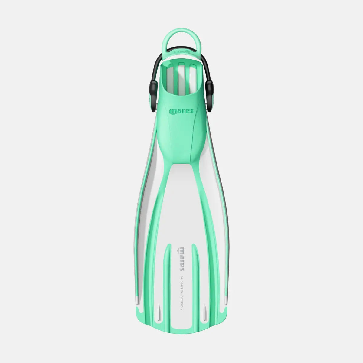 Mares Avanti Quattro+ fins in Aqua, Channel Thrust blade design for effortless propulsion