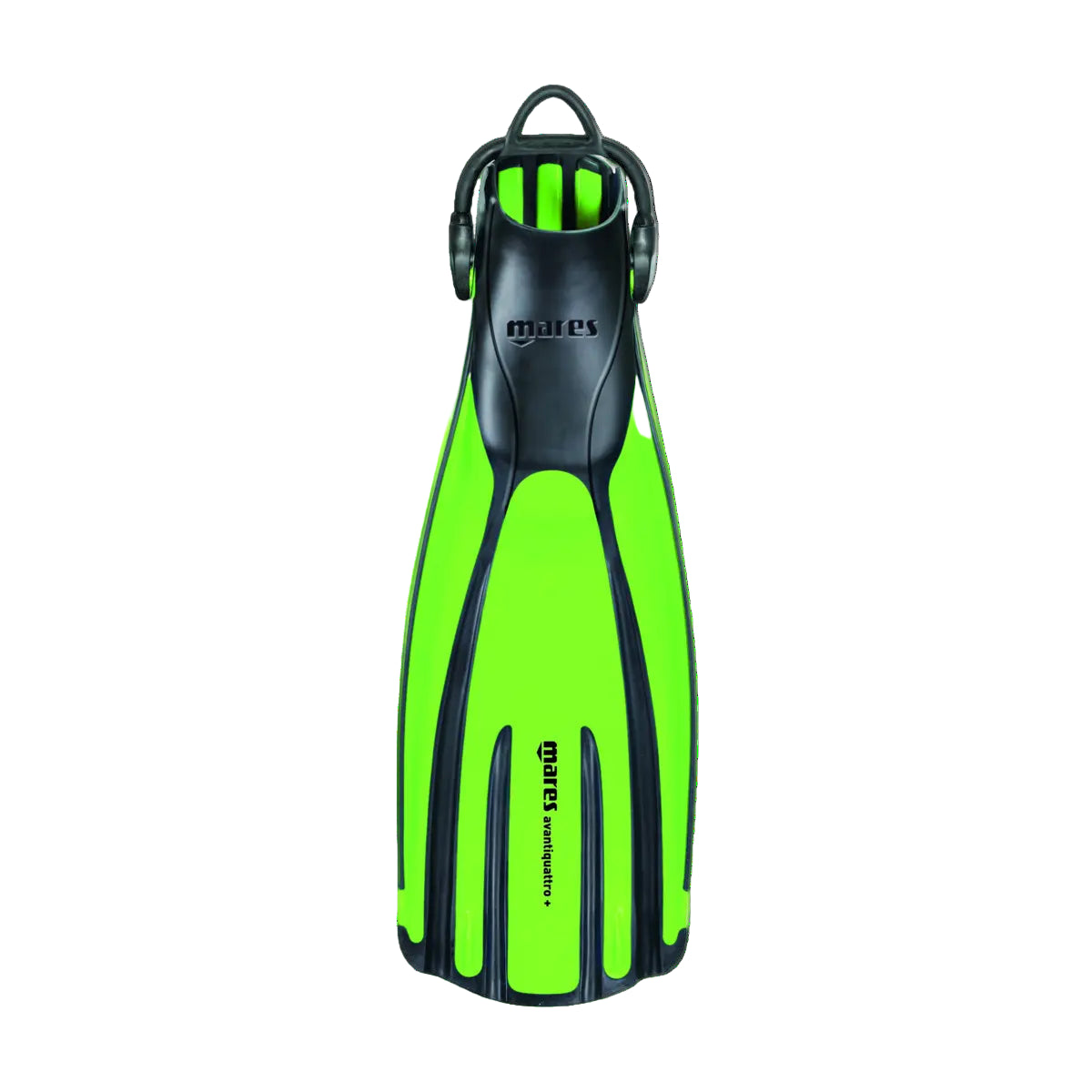 Mares Avanti Quattro+ fins in Lime, Channel Thrust blade design for effortless propulsion